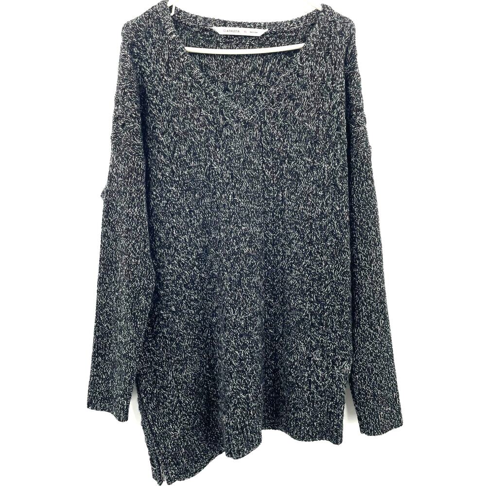 Athleta Women's Wool Cashmere Blend Chunky Knit Sweater, Sz.‎ XL Asymmetric Hem